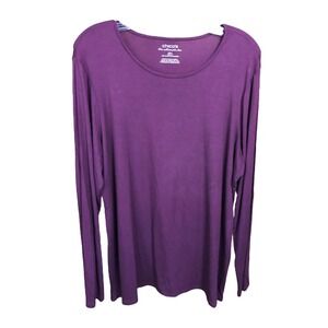 Chico's‎ Deep Wine Crew Ultimate Tee Long Sleeve Women's Shirt